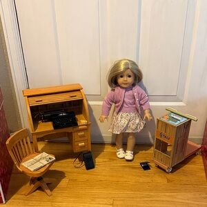 American Girl Kit Kitridge Doll, RollTop Desk/Chair, Scooter, Typewriter, Camera